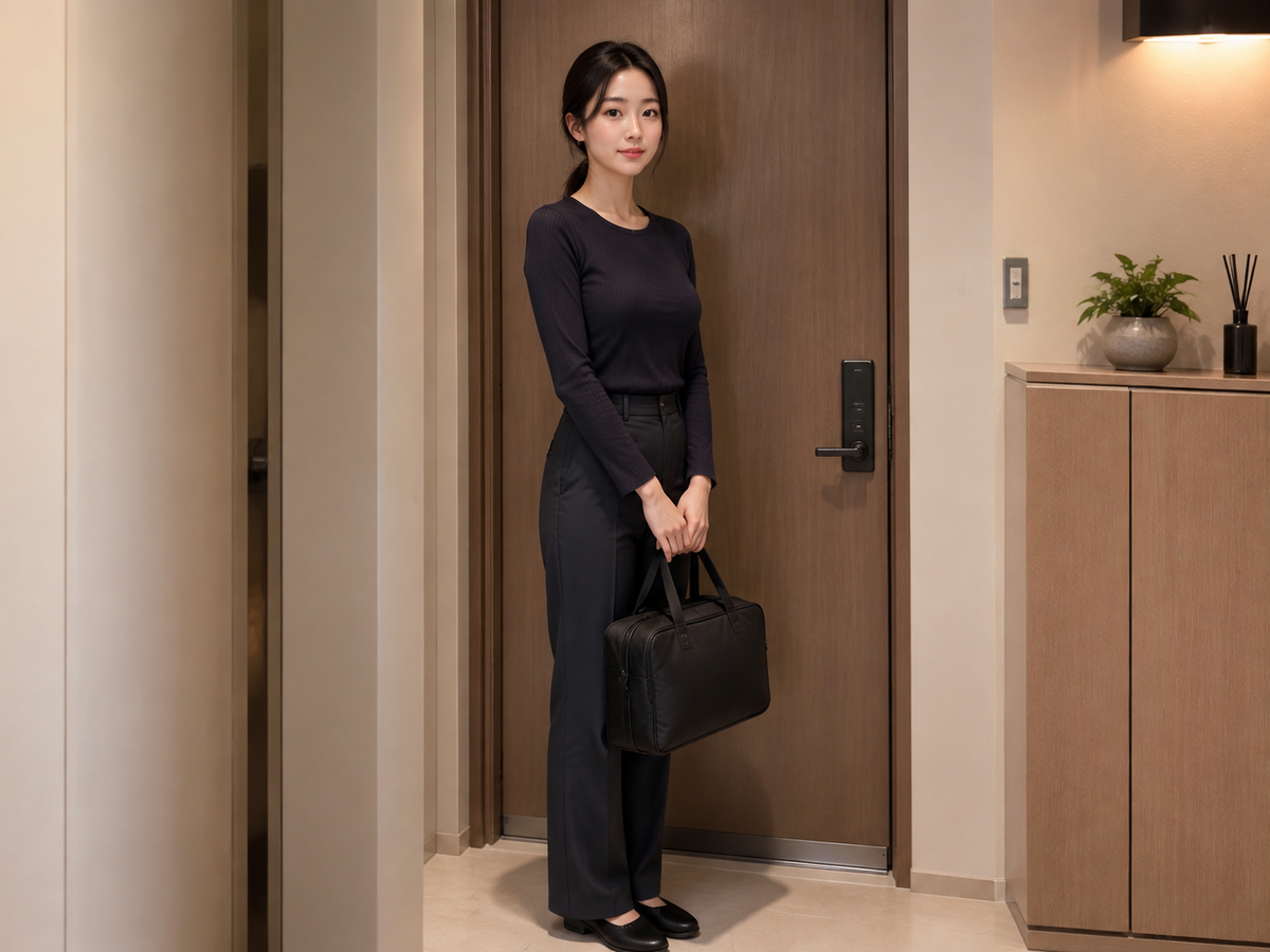 인천 소래포구 방문 홈케어 일정을 준비하는 젊은 성인 한국 여성 관리사